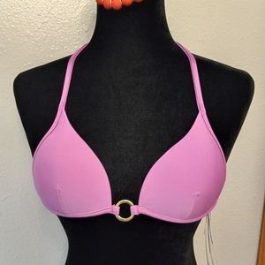 Cia Maritima Brazilian Bikini Solid Swim Top w Logo Detail